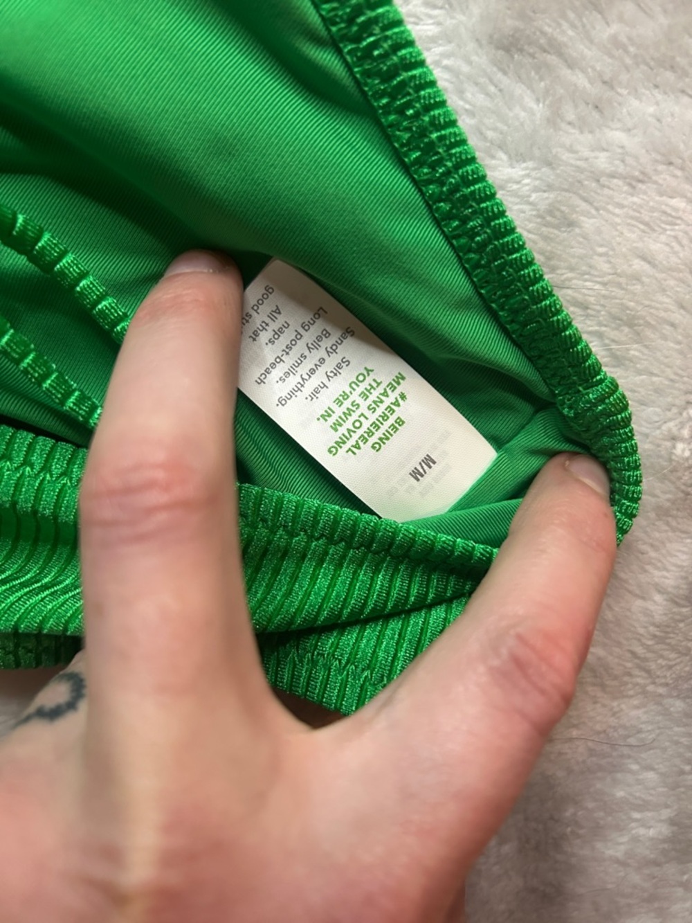 aerie Green Ribbed Bikini Top - Picture 4 of 4
